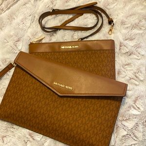 Brand new clutch and small detachable crossbody